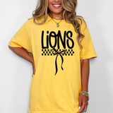 Lions Simple Bow Checker DTF Print