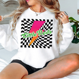 Little Reds Checker Leopard Bolt DTF Print