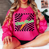 Little Reds Checker Leopard Bolt DTF Print