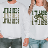 Little Reds Matching Stacked Camo Greens DTF Print