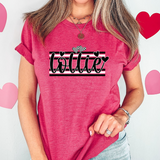 Lollie Black and White Hearts DTF Print