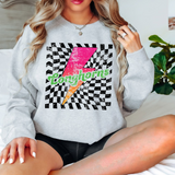 Longhorns Checker Bolt Distressed DTF Print
