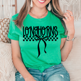 Longhorns Simple Bow Checker DTF Print