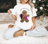 Lookin Like a Snack Gingerbread Man Glitter Embroidery Effect DTF Print