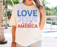 Love Jesus and America DTF Print