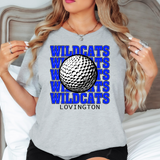 Lovington Wildcats Golf Stacked DTF Print