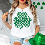 Lucky Checker Shamrock DTF Print