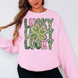 Lucky Repeat Watercolor Shamrock DTF Print