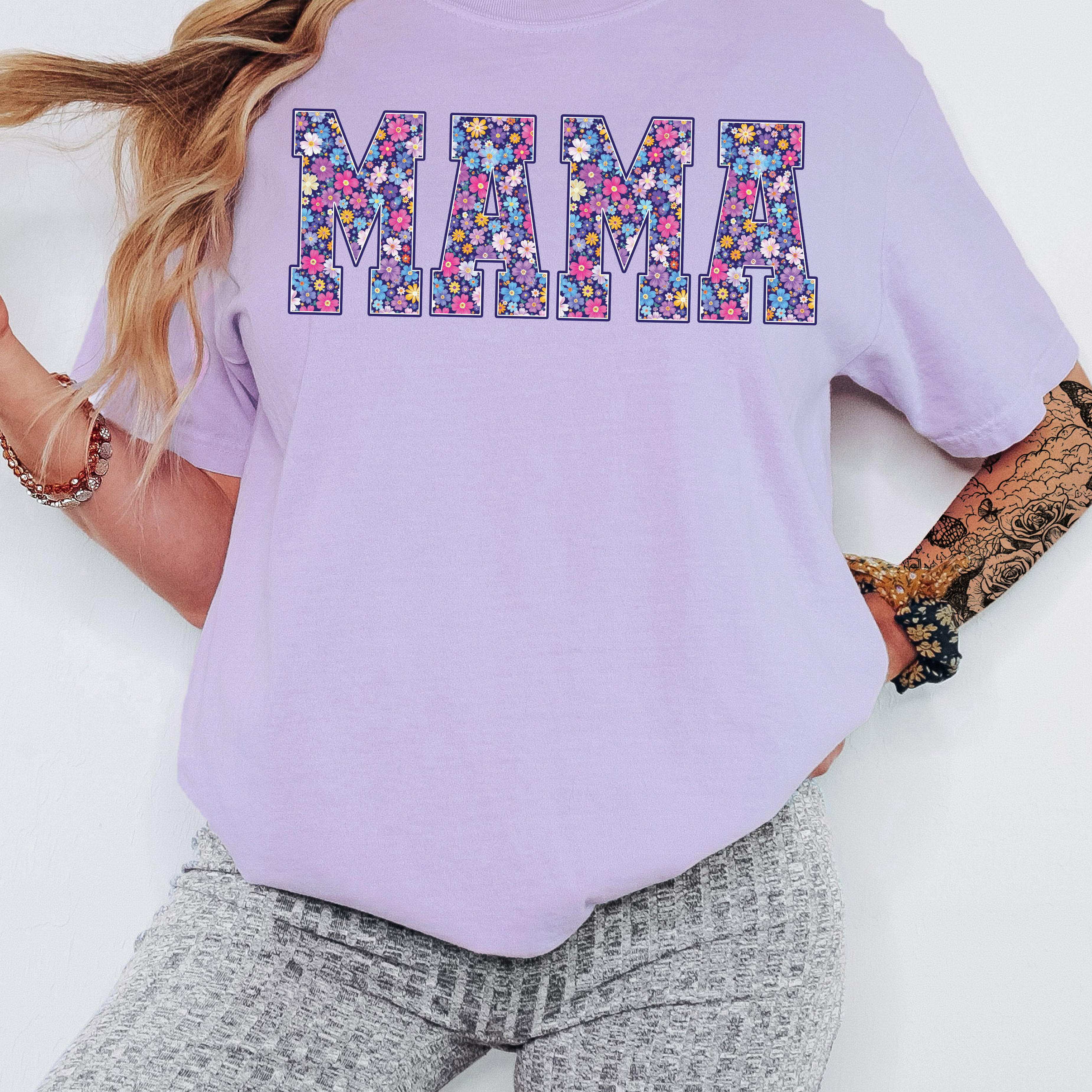Purple Floral Customizable Name DTF Print
