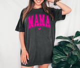 Distressed Varsity Mama Heart Arch DTF Print