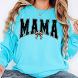 Mama Leopard Bow Distressed DTF Print