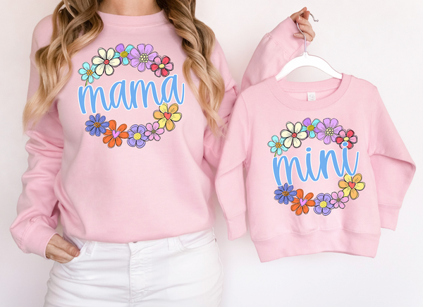 Mama Mini Spring Flower Circle DTF Print