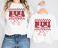 Mama Mini Coquette Checker Bow DTF Print