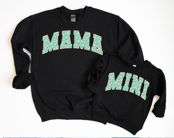 Mama Mini Varsity Heart DTF Print