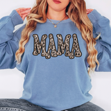 Matching Mama Mini Vintage Shadow Outline in Faux Sequin Leopard DTF Print