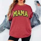 Fuzzy Softball Mama Patch DTF Print