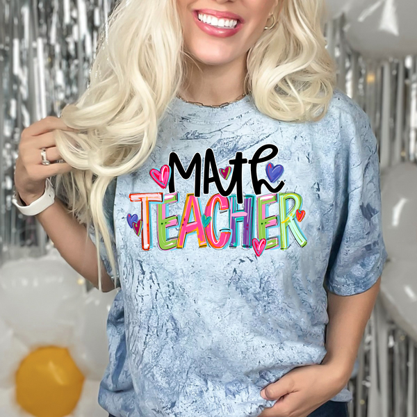 Cheery Math Teacher DTF Print