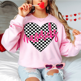 Mavericks Valentine Checker Heart DTF Print