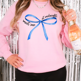 Meet Me At Midnight Blue Coquette Bow DTF Print