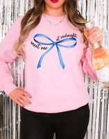 Meet Me At Midnight Blue Coquette Bow DTF Print