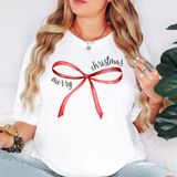 Merry Christmas Bow DTF Print