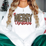 Merry Christmas Leopard DTF Print