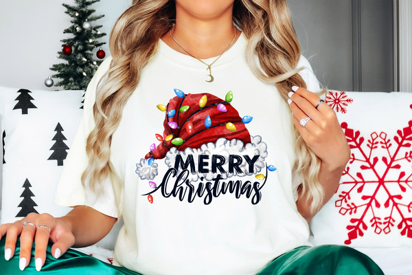 Merry Christmas Santa Hat DTF Print