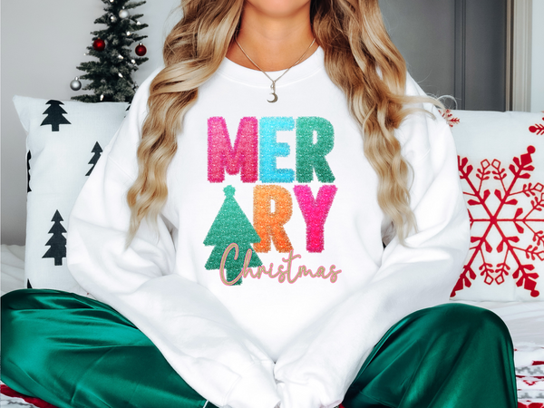 Merry Christmas Tinsel Effect DTF Print