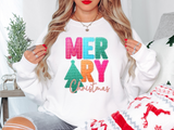 Merry Christmas Tinsel Effect DTF Print