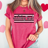 Military Wife Black and White Hearts DTF Print