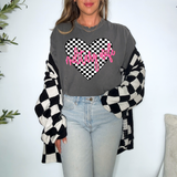 Military Wife Retro Checker Heart Occupations DTF Print