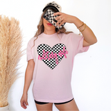 Military Wife Retro Checker Heart Occupations DTF Print