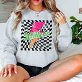 Millers Checker Bolt Distressed DTF Print