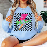 Millers Checker Bolt Distressed DTF Print