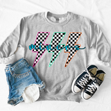 Miners Retro Bolt Checker Teams Neon Outline DTF Print