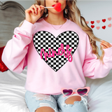 Miners Valentine Checker Heart DTF Print