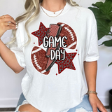 Glitter Checker Leopard Football Game Day DTF Print