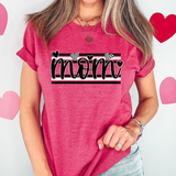 Mom Black and White Hearts DTF Print