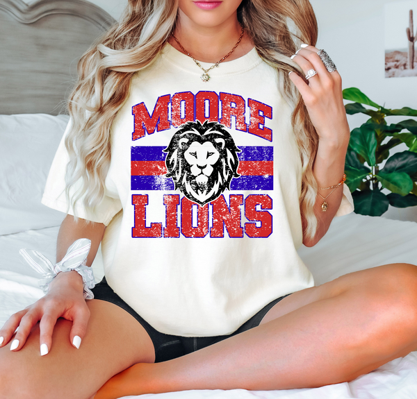 Classic Hometown Moore lions DTF Print