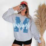 Mustangs Stripes Varsity Team DTF Print