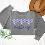 Mustangs Checker Heart Trio DTF Print