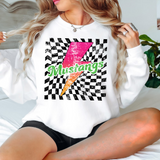 Mustangs Checker Bolt Distressed DTF Print