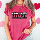 Nan Black and White Hearts DTF Print