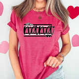 Nana Black and White Hearts DTF Print