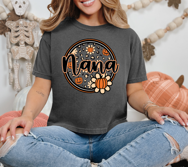 Nana Pumpkin Circle DTF Print