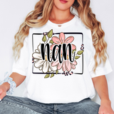 Nan Floral Frame DTF Print