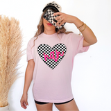 Nan Retro Checker Heart Family Names DTF Print