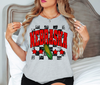 Checker Nebraska Star Grunge DTF Print