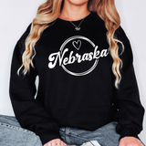 Nebraska Round Frame DTF Print
