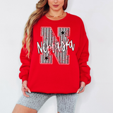 Nebraska Stripes Varsity Team DTF Print